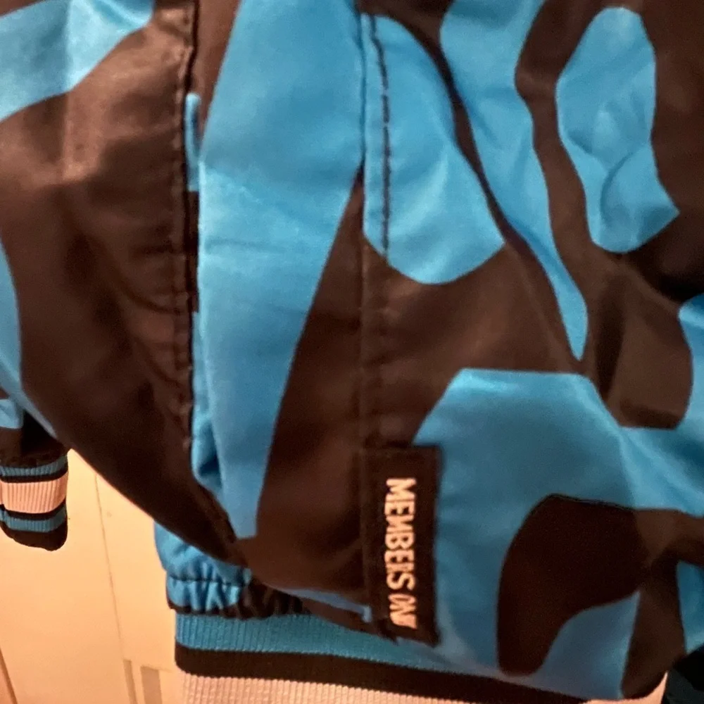 Members Only x Keith Haring Blue &  Black Patterned  Bomber Jacket sz-Large - Picture 5 of 12